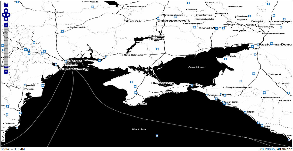 Showing GDELT events with CAMEO root code THREATEN from Jan 1, 2013 to April 30, 2014
